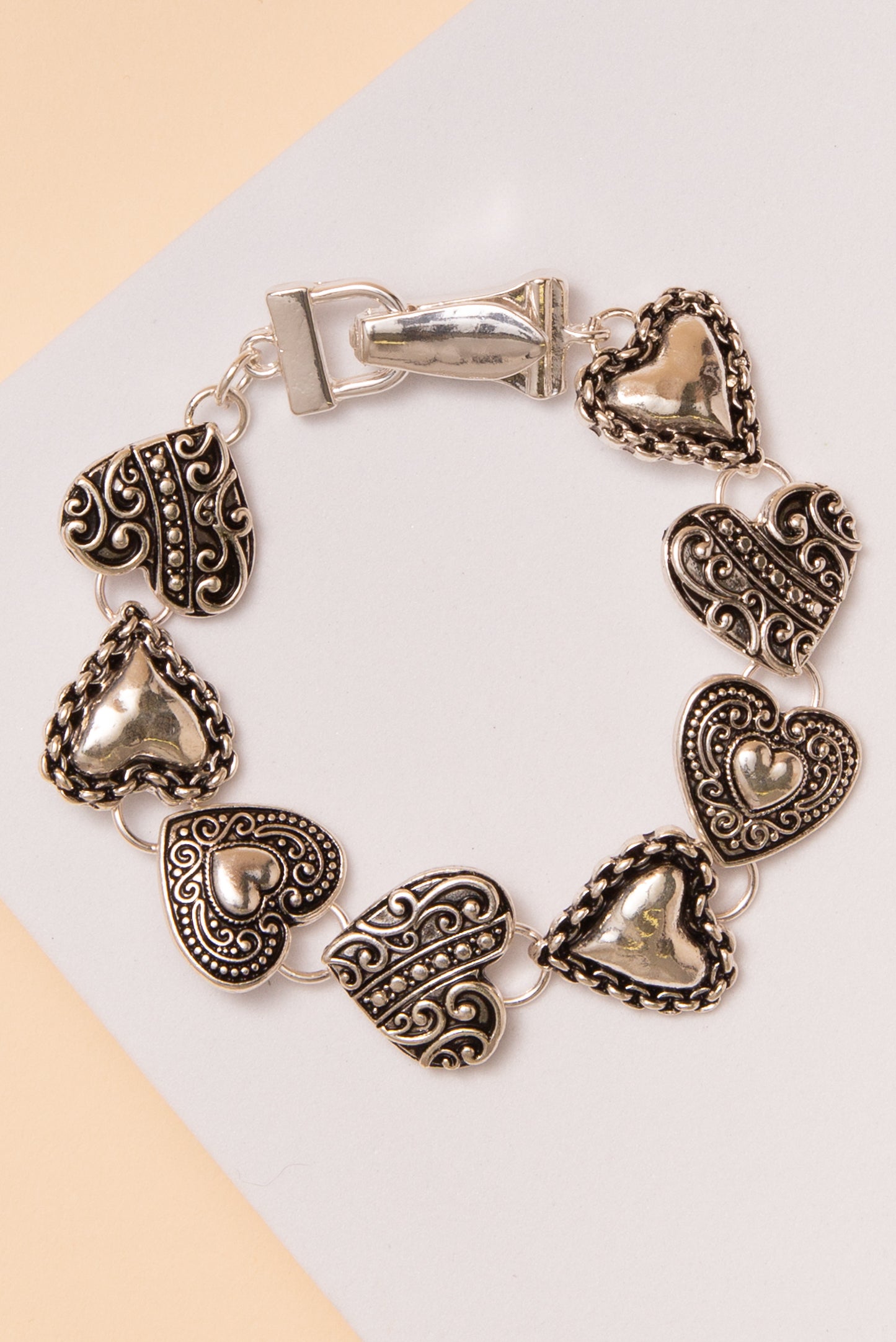 Ruby Tailored Link Heart Bracelet