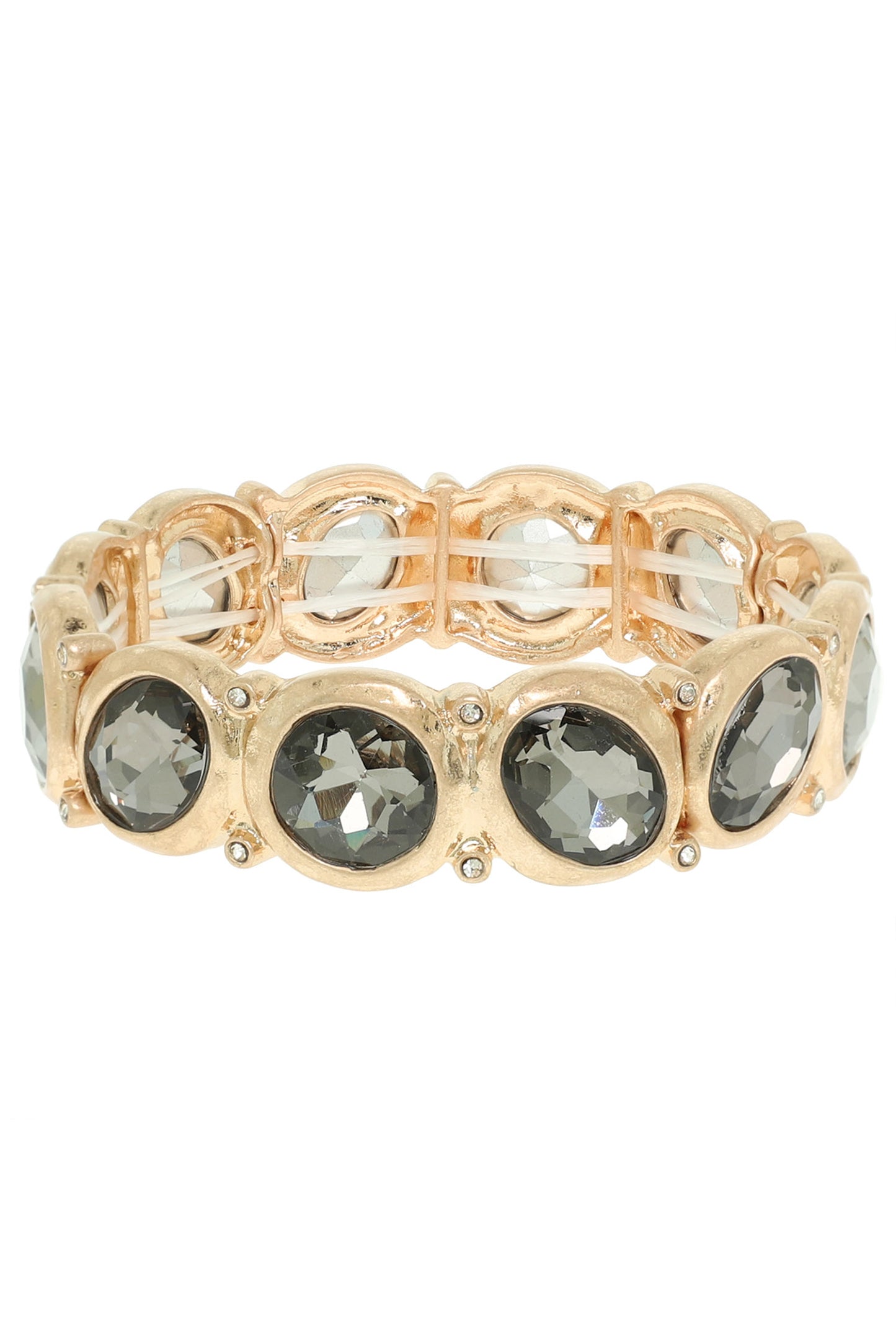 Hazel Bezel Set Crystal Stretch Bracelet