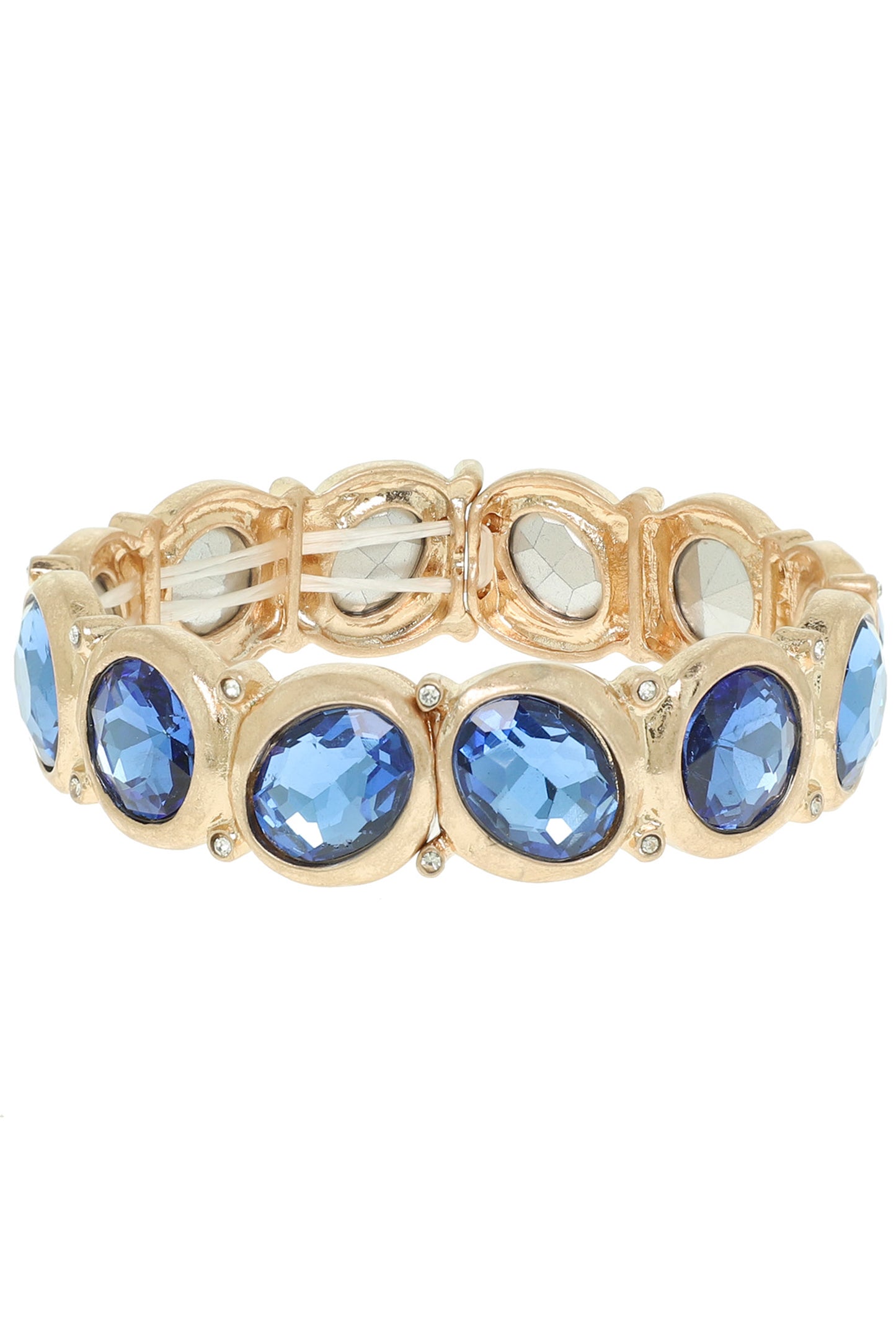Hazel Bezel Set Crystal Stretch Bracelet