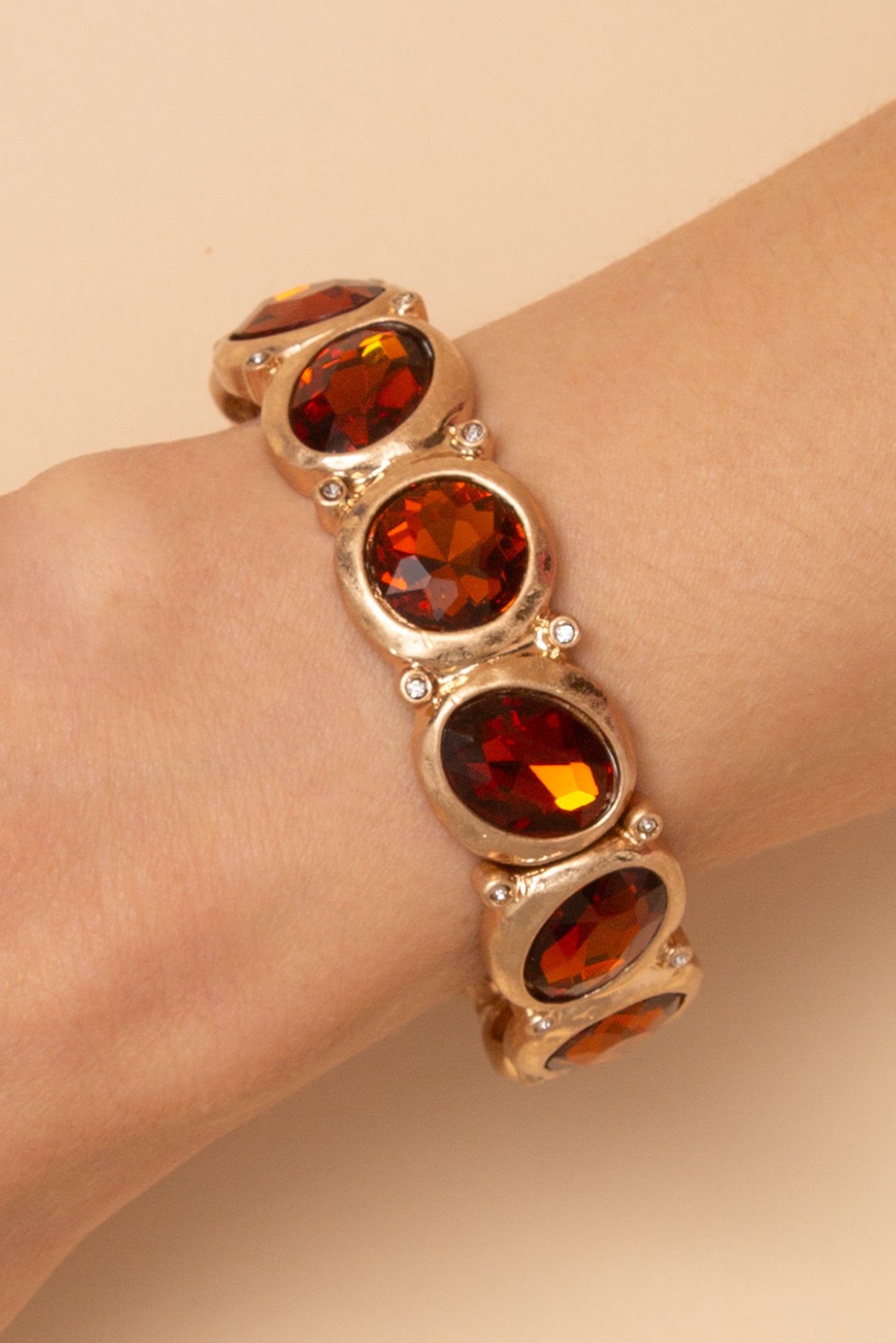 Hazel Bezel Set Crystal Stretch Bracelet