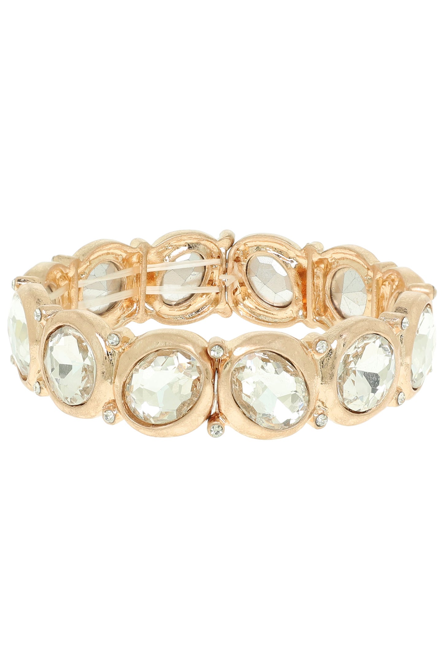 Hazel Bezel Set Crystal Stretch Bracelet