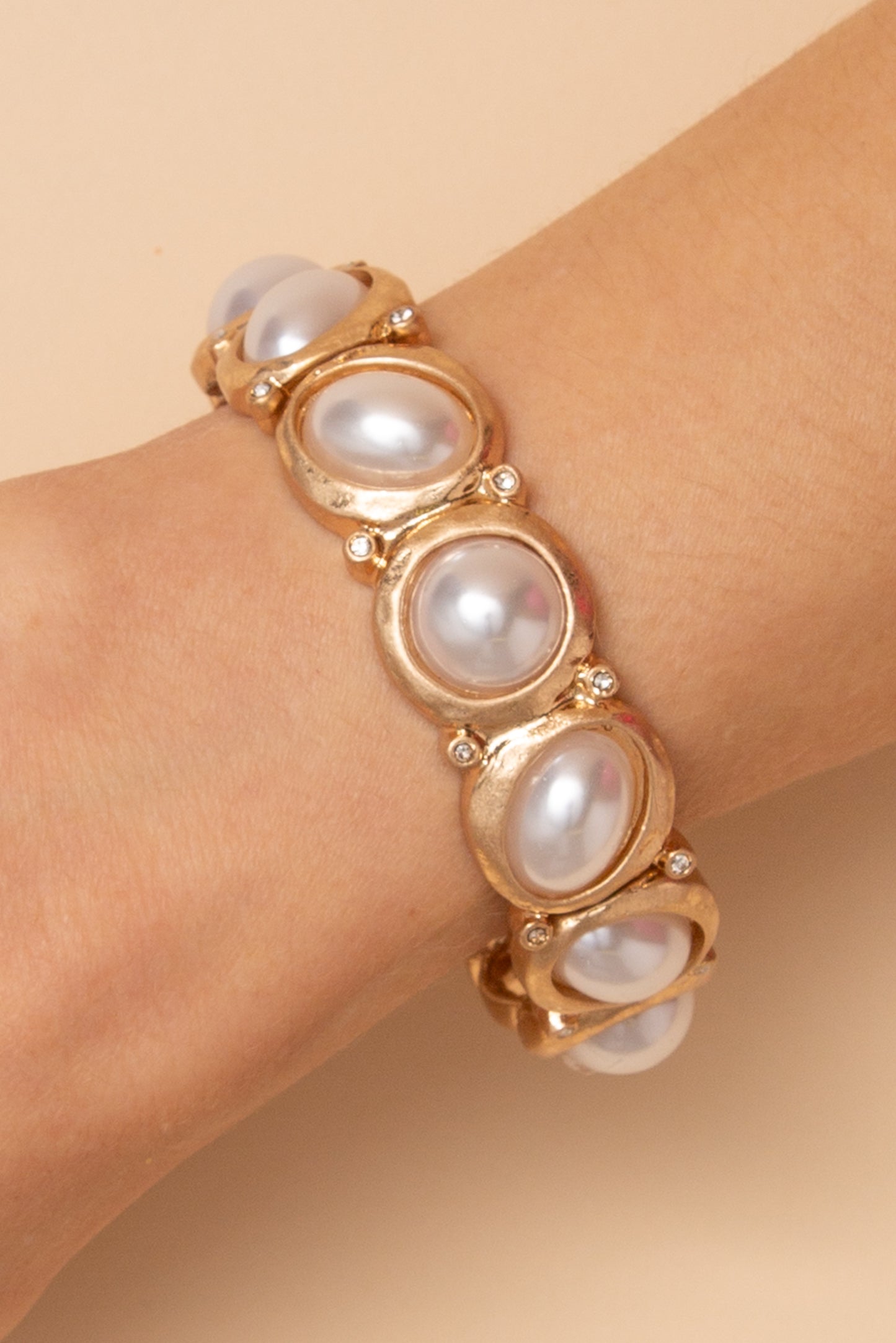 Hazel Bezel Set Crystal Stretch Bracelet