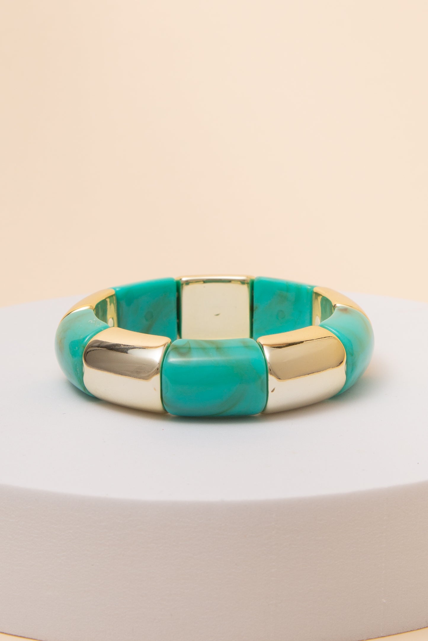 Hailey Resin and Gold Tone Metal Stretch Bracelet