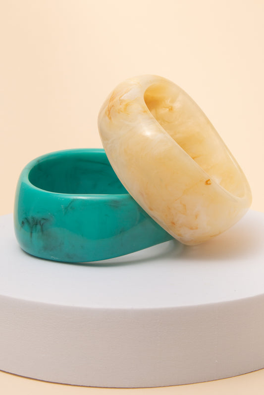 Cora Marbled Resin Bangle Bracelet