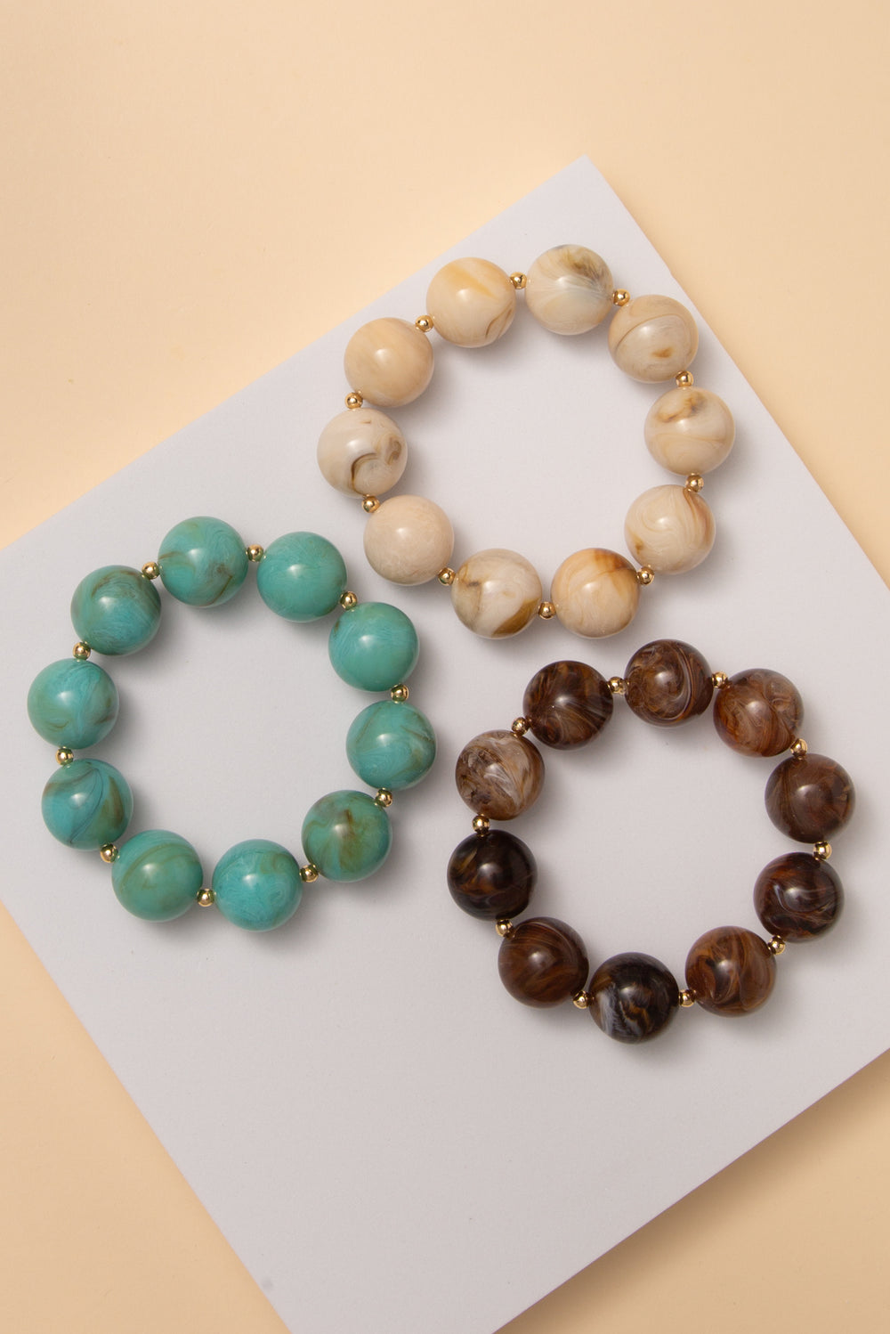 Delilah Marbled Beaded Stretch Bracelet