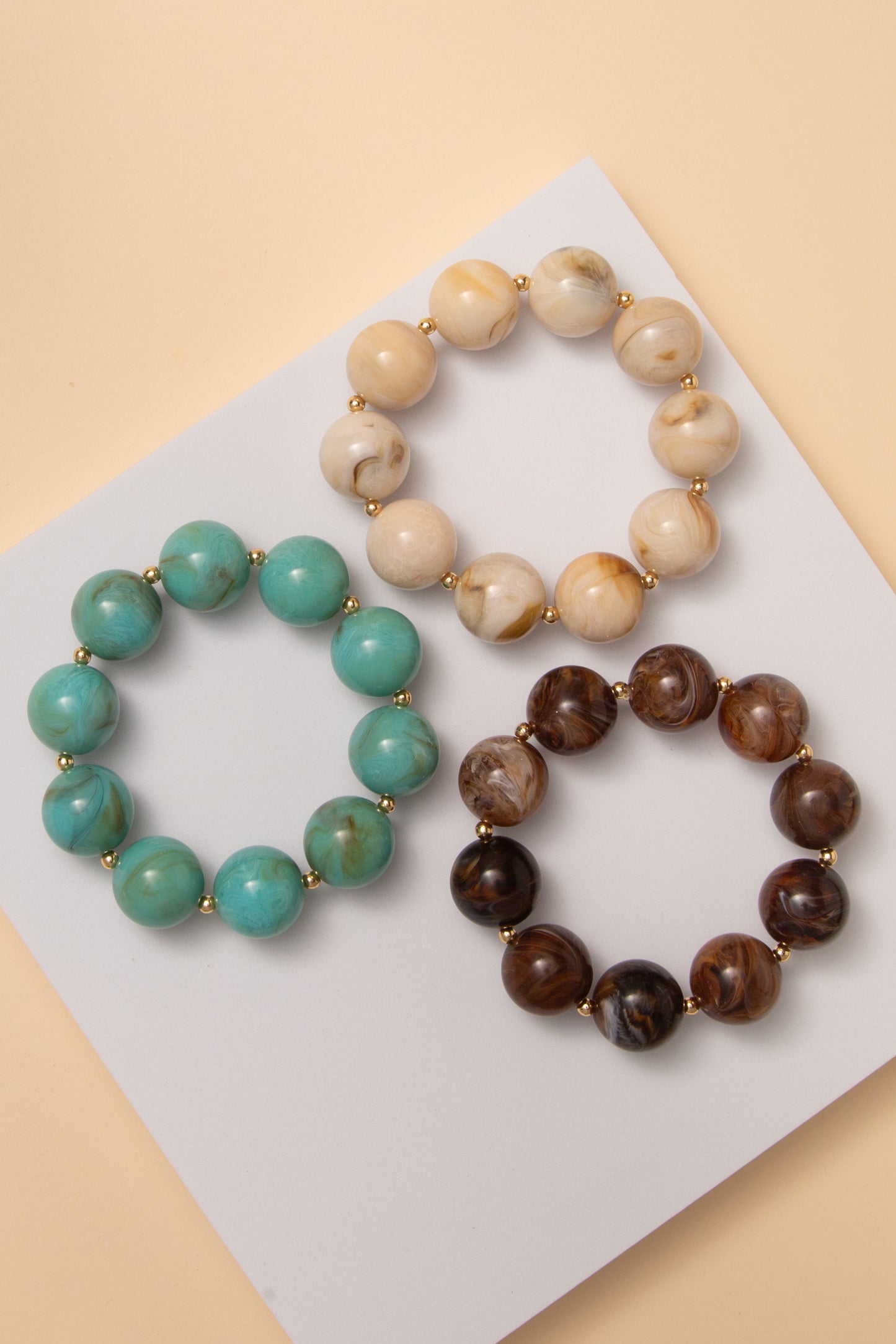 Delilah Marbled Beaded Stretch Bracelet