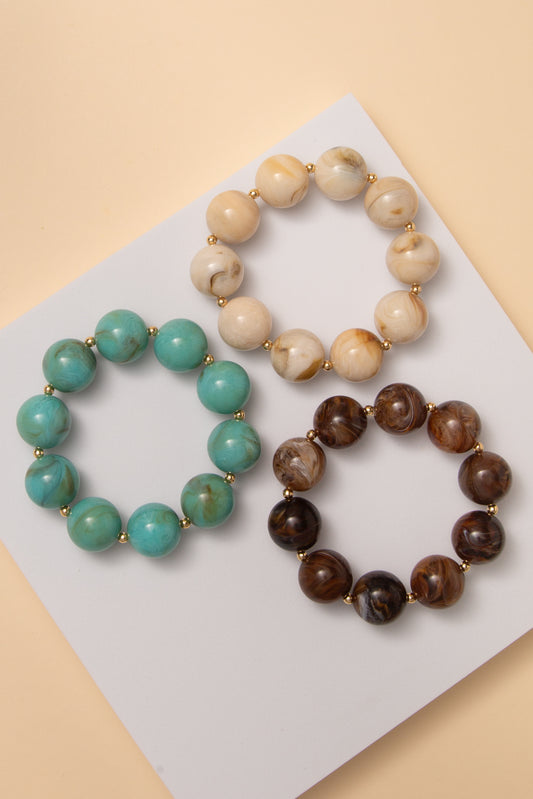 Delilah Marbled Beaded Stretch Bracelet