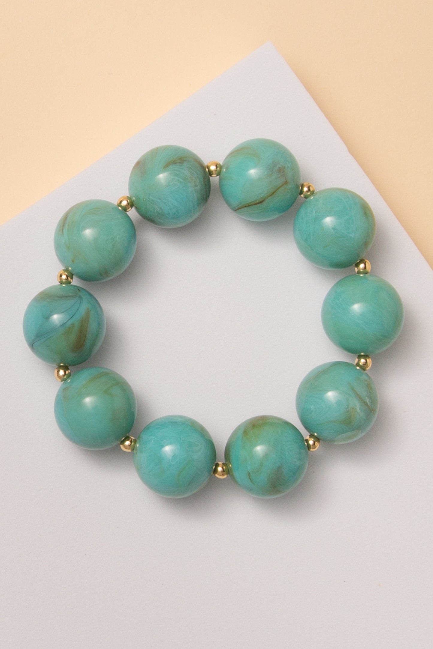 Delilah Marbled Beaded Stretch Bracelet