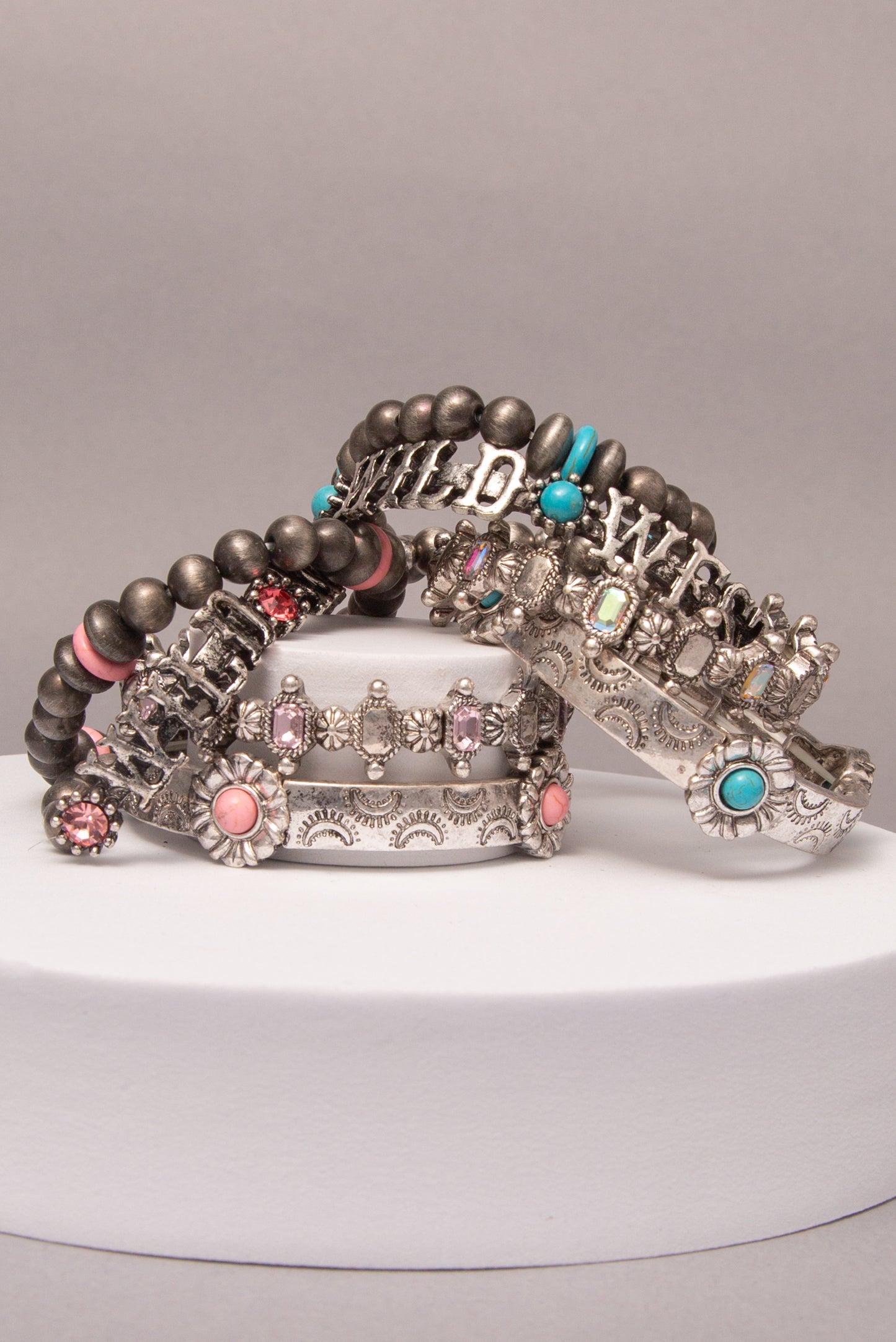 Margot Western Wild West Stretch Bracelet Set with Beaded Bands