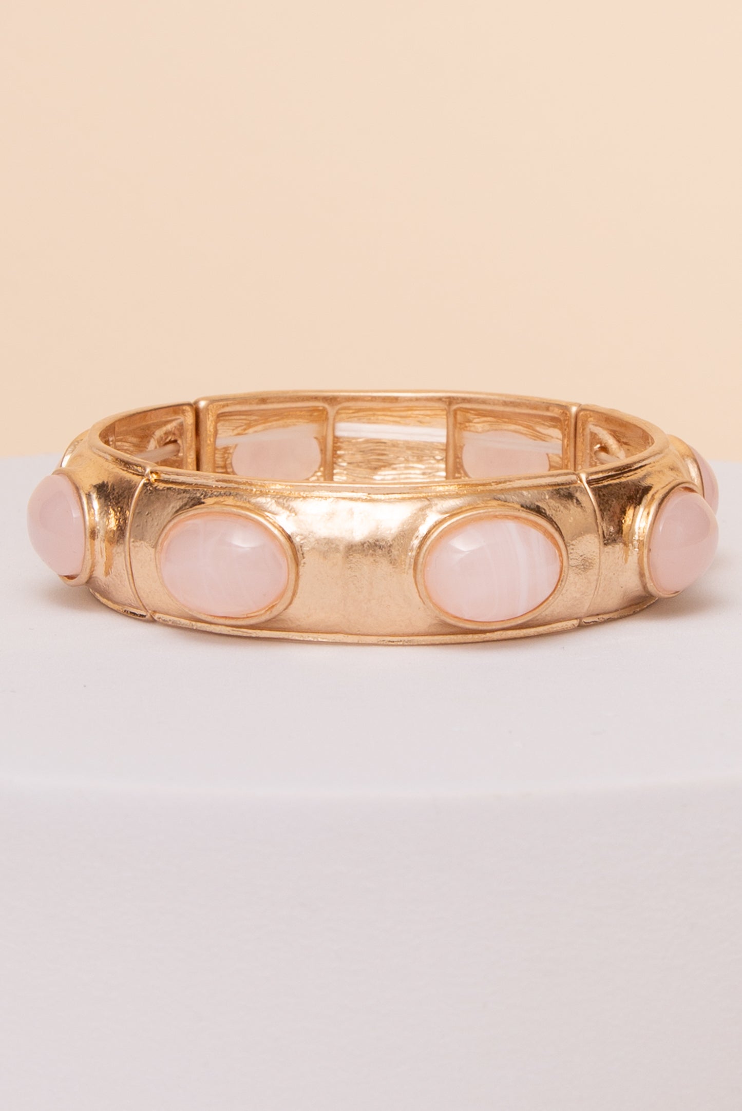 Sophie Hinge Bangle Bracelet with Oval Stone Accents