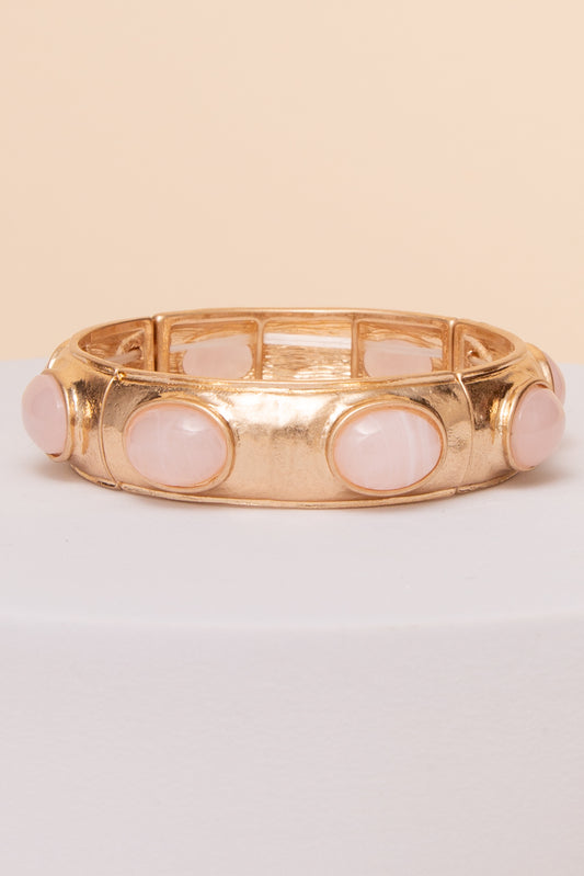 Sophie Hinge Bangle Bracelet with Oval Stone Accents