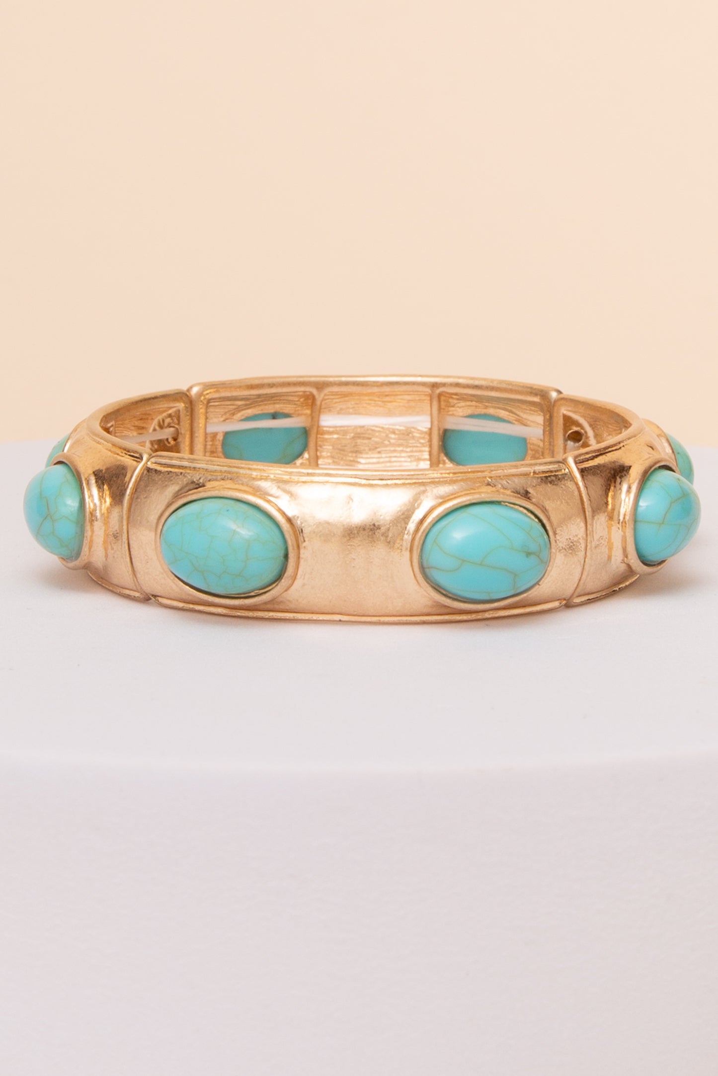 Sophie Hinge Bangle Bracelet with Oval Stone Accents