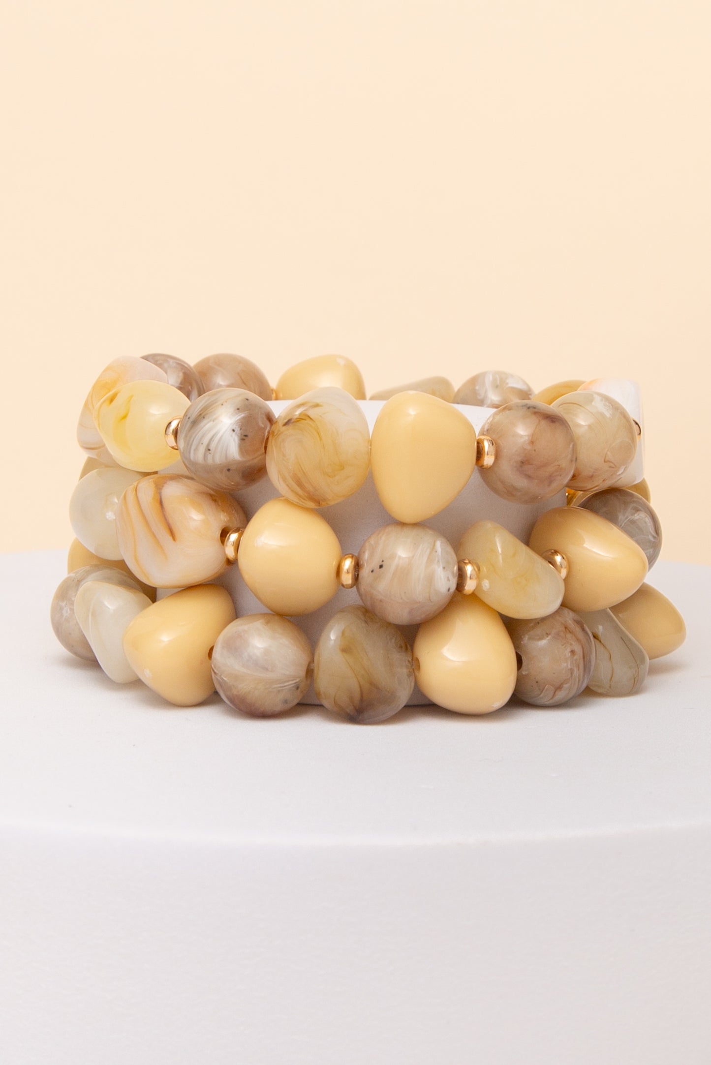Hannah 3 PC Pastel Mixed Bead Bracelet Set