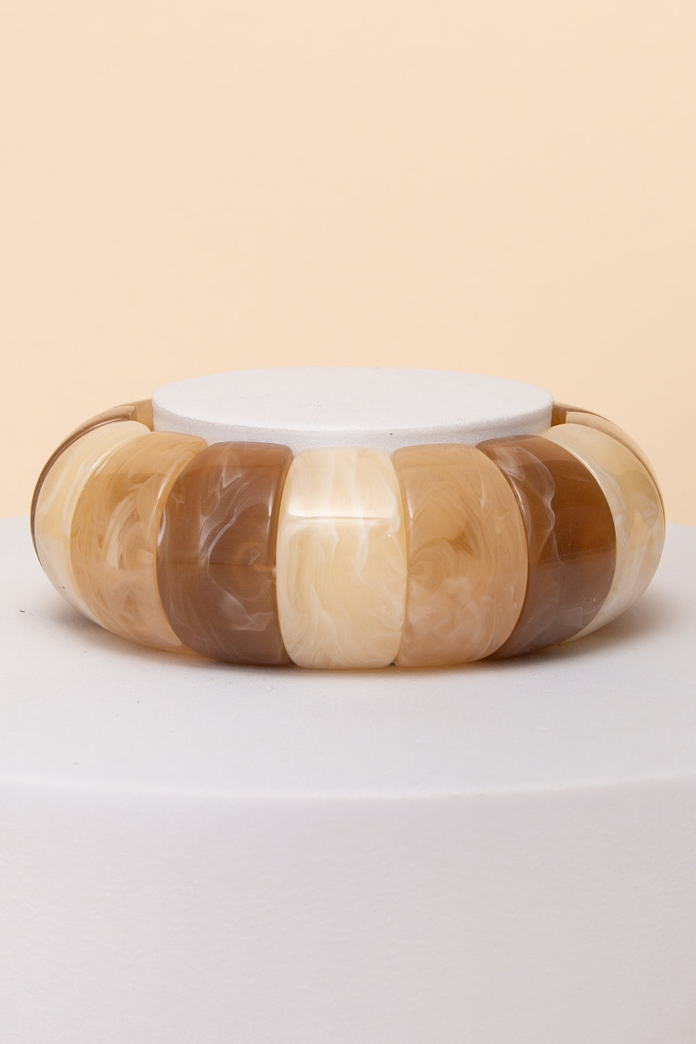 Josephine Marbled Segment Stretch Bracelet with Chunky Band