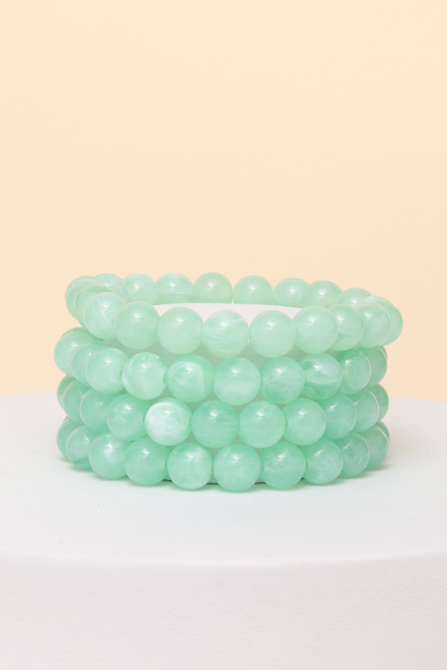 Sienna 4 PC Marbled Pearl Bead Stretch Bracelet Set