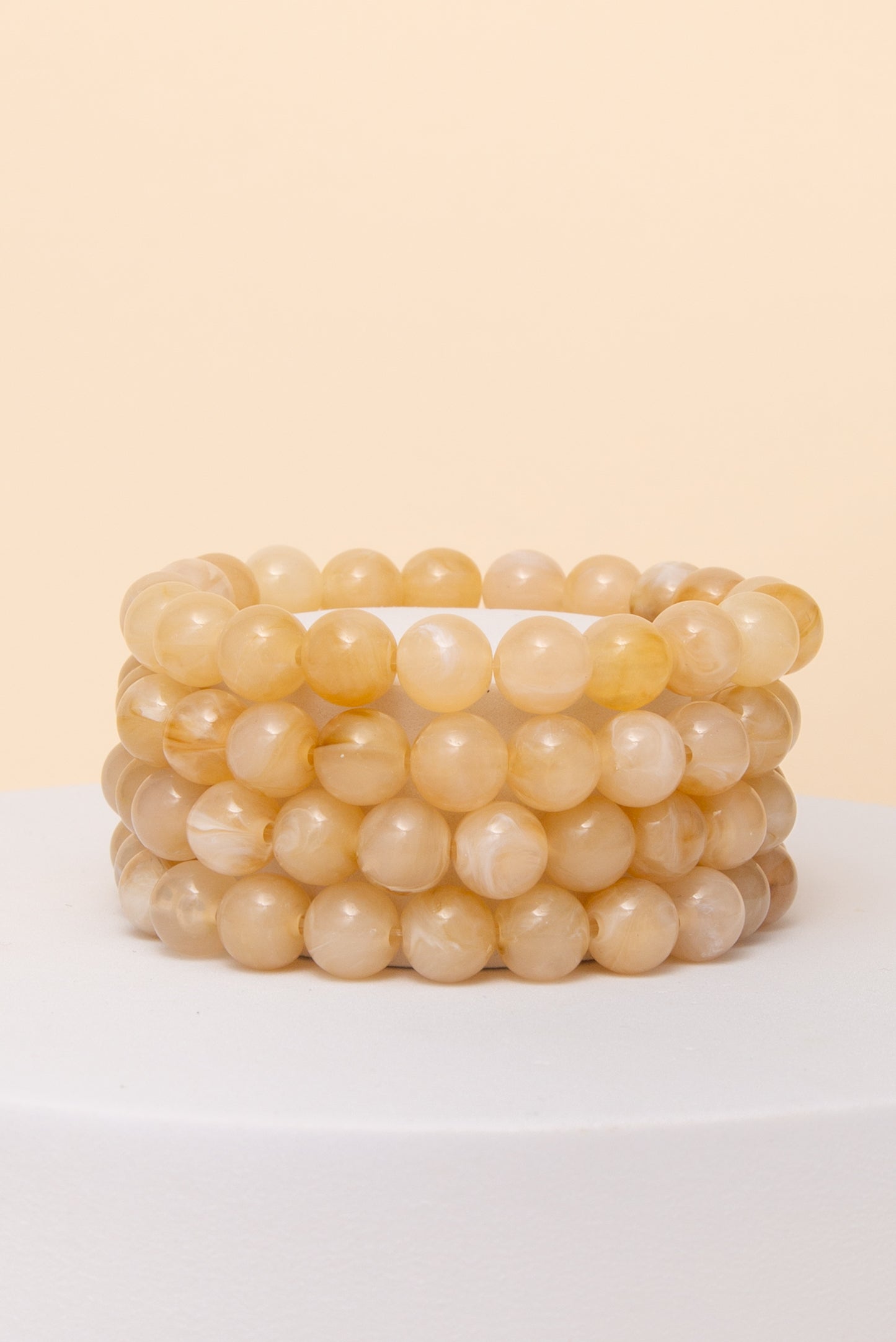 Sienna 4 PC Marbled Pearl Bead Stretch Bracelet Set