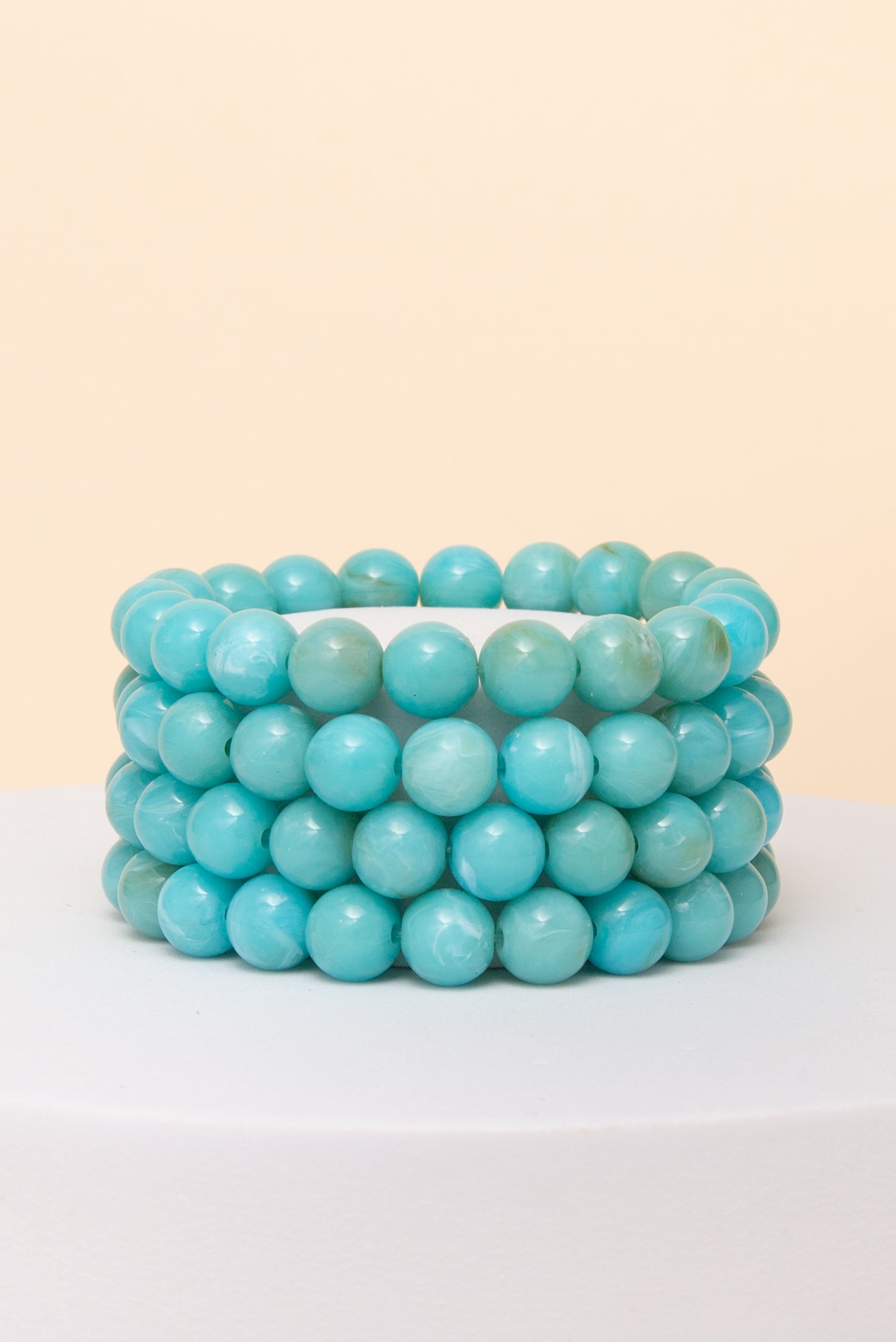 Sienna 4 PC Marbled Pearl Bead Stretch Bracelet Set