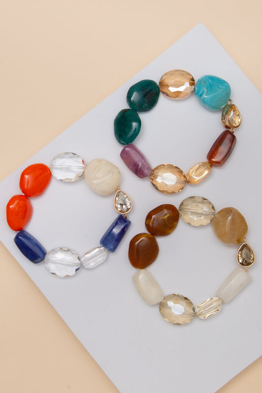 Gabriella Multicolor Mixed Bead Stretch Bracelet