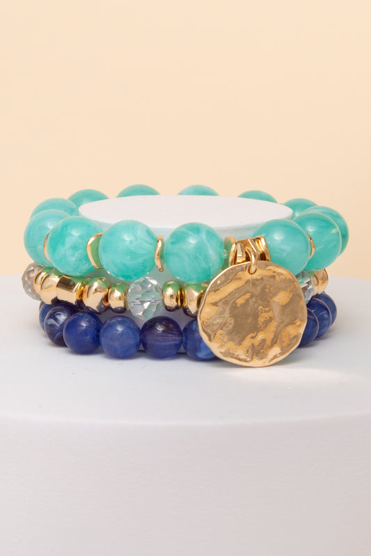 Hallie Multi Piece Stretch Bracelet Set with Charm Accents