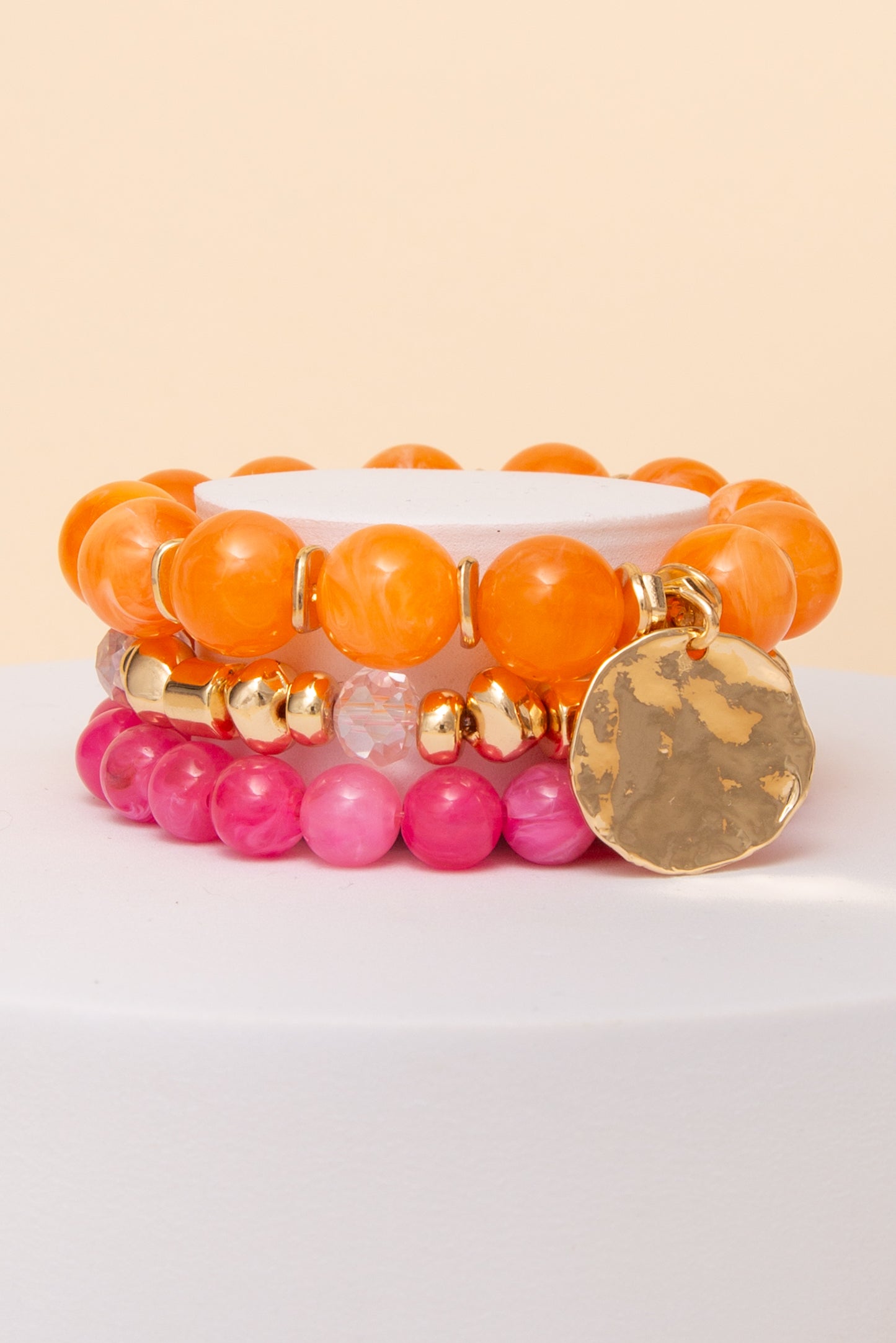 Hallie Multi Piece Stretch Bracelet Set with Charm Accents
