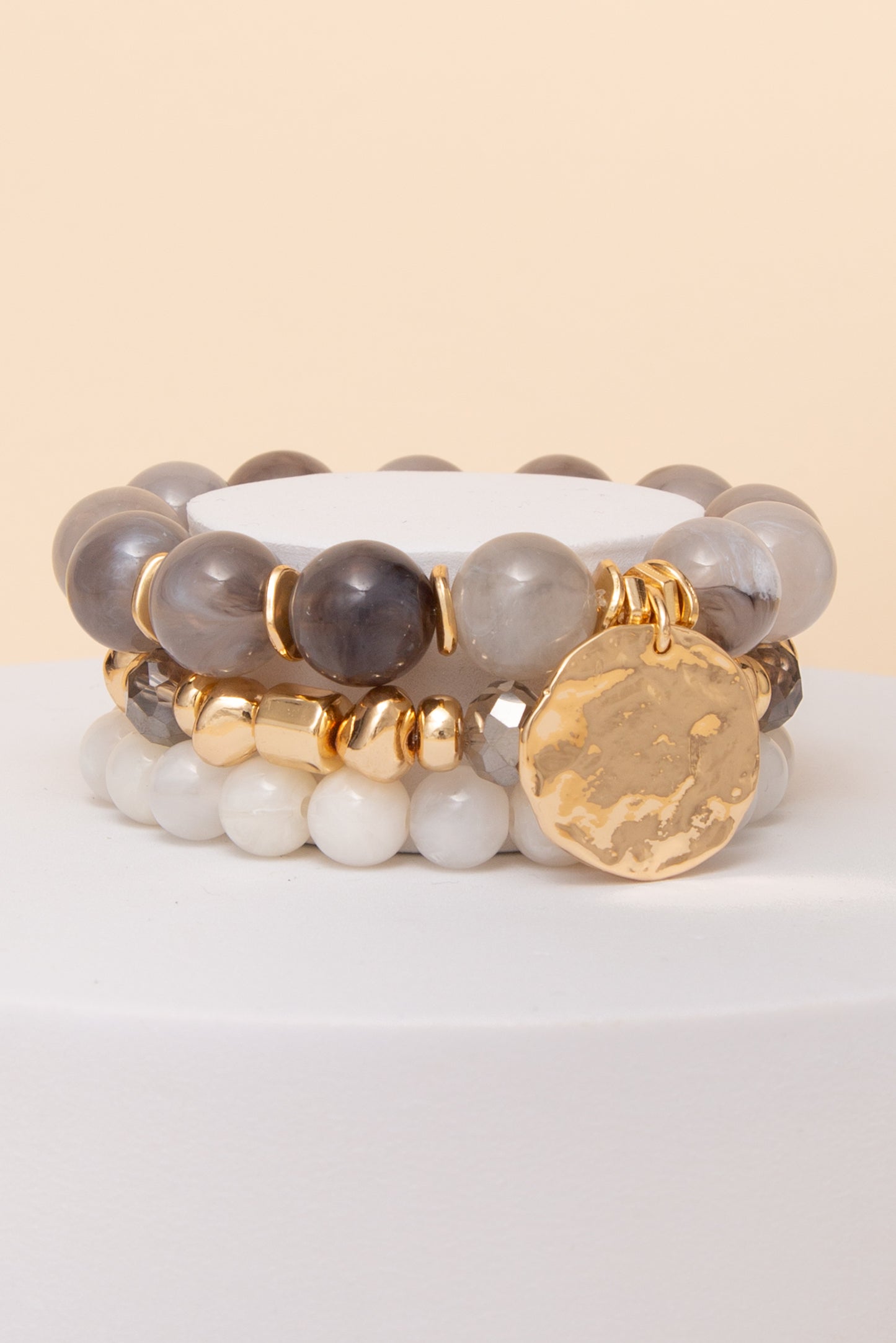 Hallie Multi Piece Stretch Bracelet Set with Charm Accents