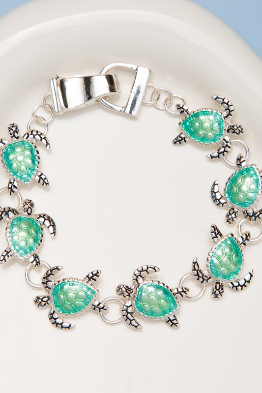 Alora Polished Epoxy Sea Turtle Magnetic Charm Bracelet