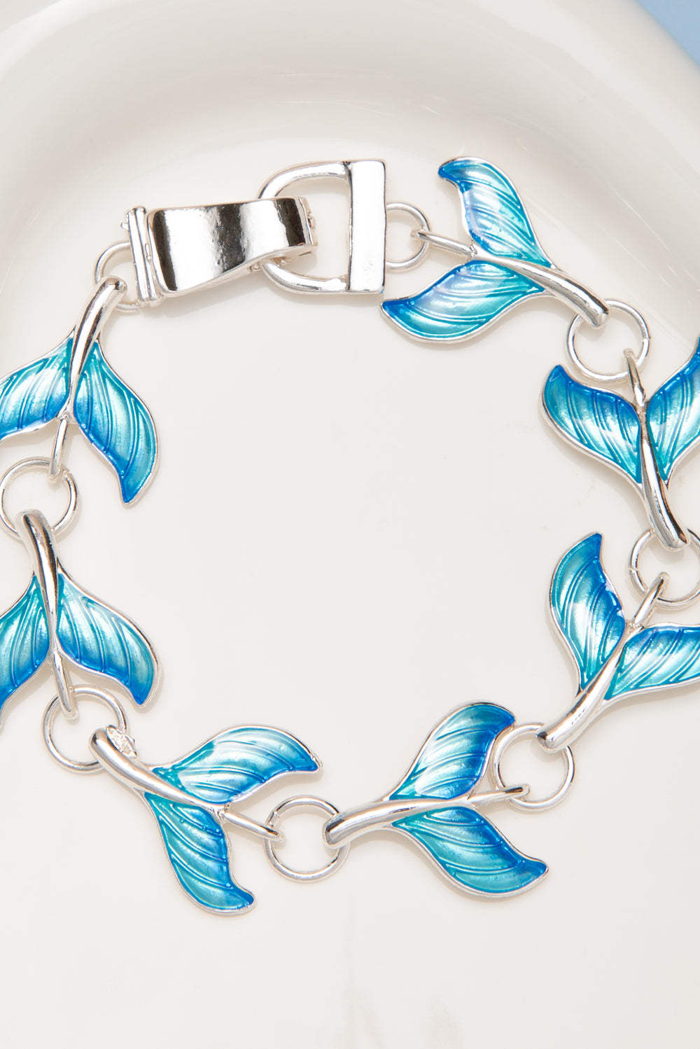 Peyton Polished Epoxy Whale Tail Magnetic Charm Bracelet