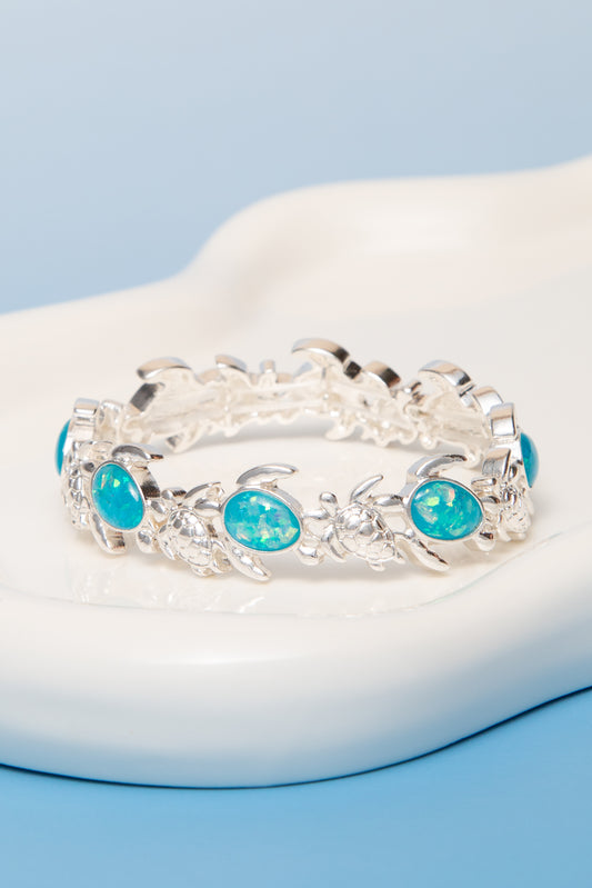 Layla Polished Opal Sea Turtle Stretch Bracelet