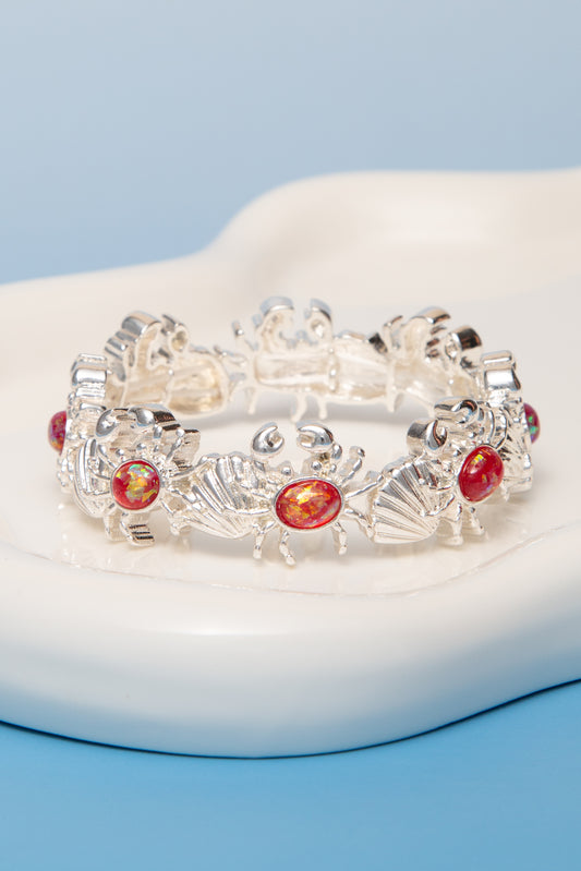 Sophie Polished Opal Stone Crab Stretch Bracelet