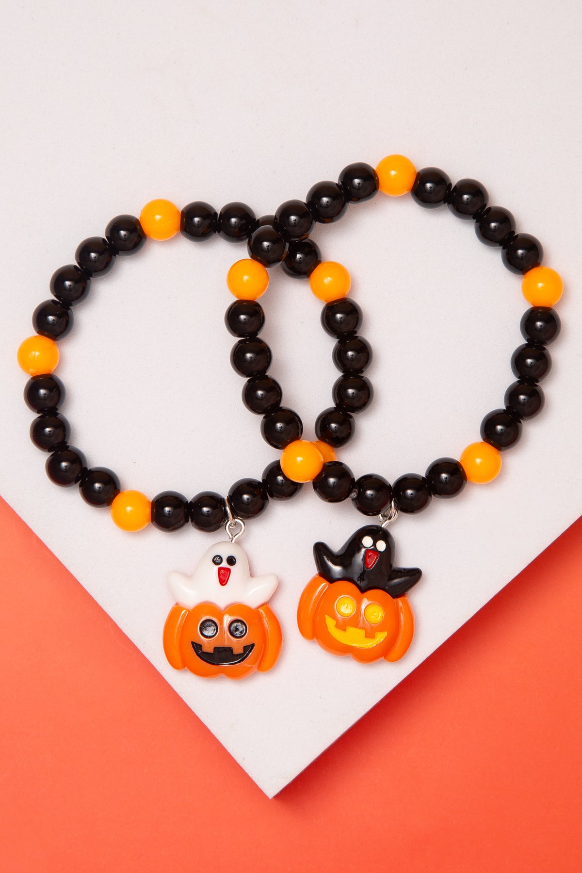 Madison Pumpkin Ghost Charm Stretch Bracelet