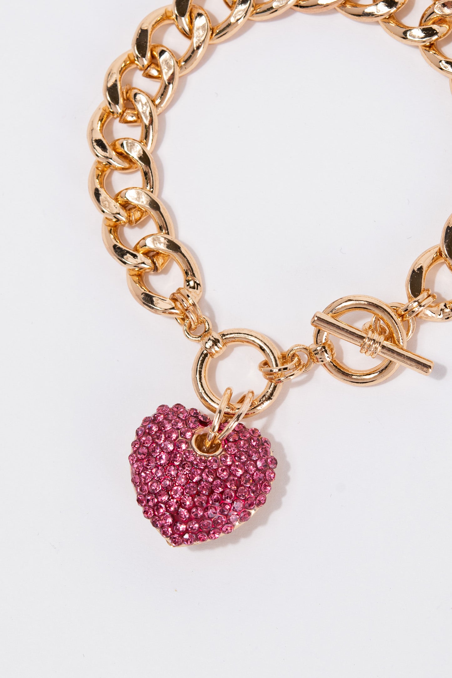 Katherine Heart Charm Chain Toggle Bracelet