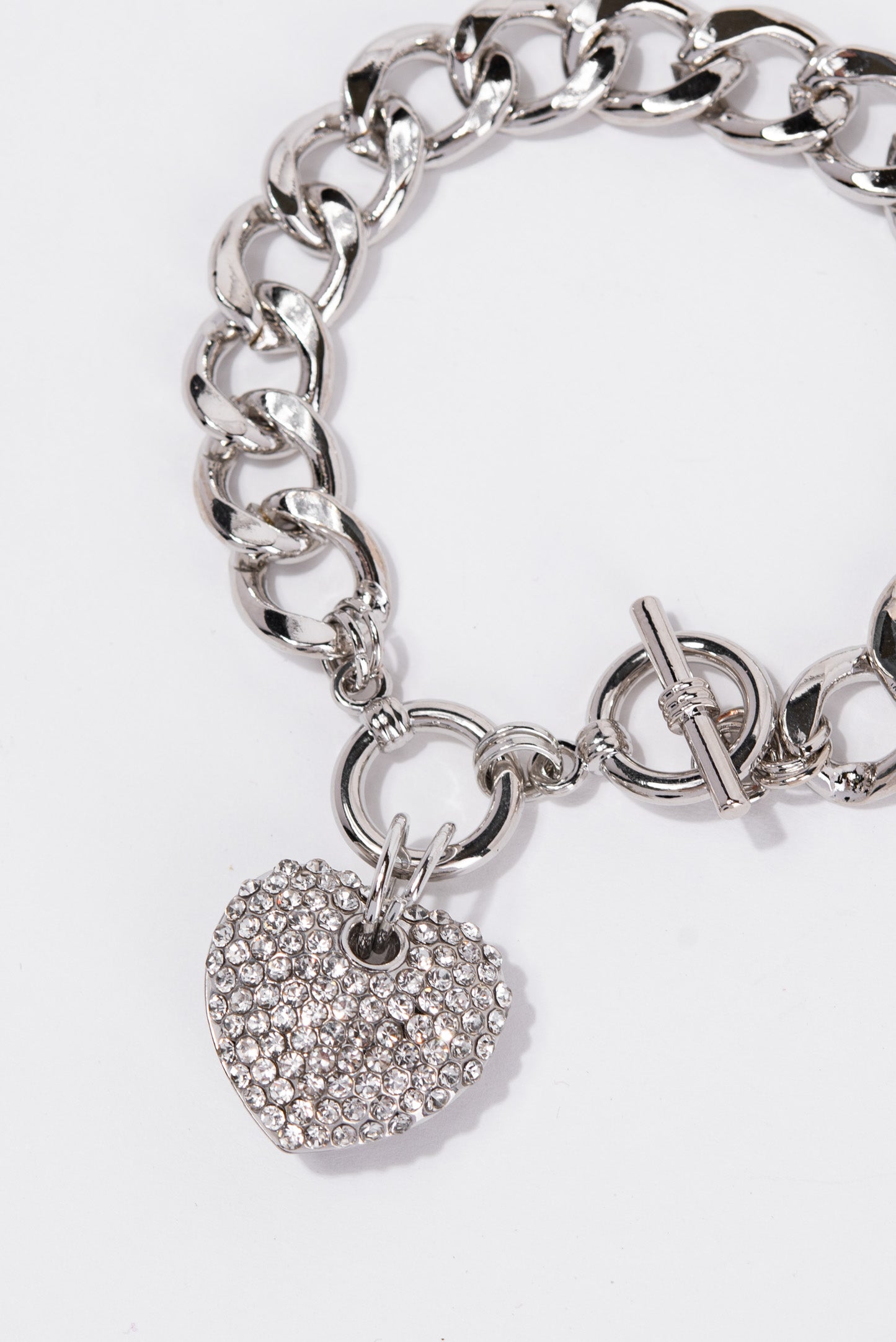Katherine Heart Charm Chain Toggle Bracelet