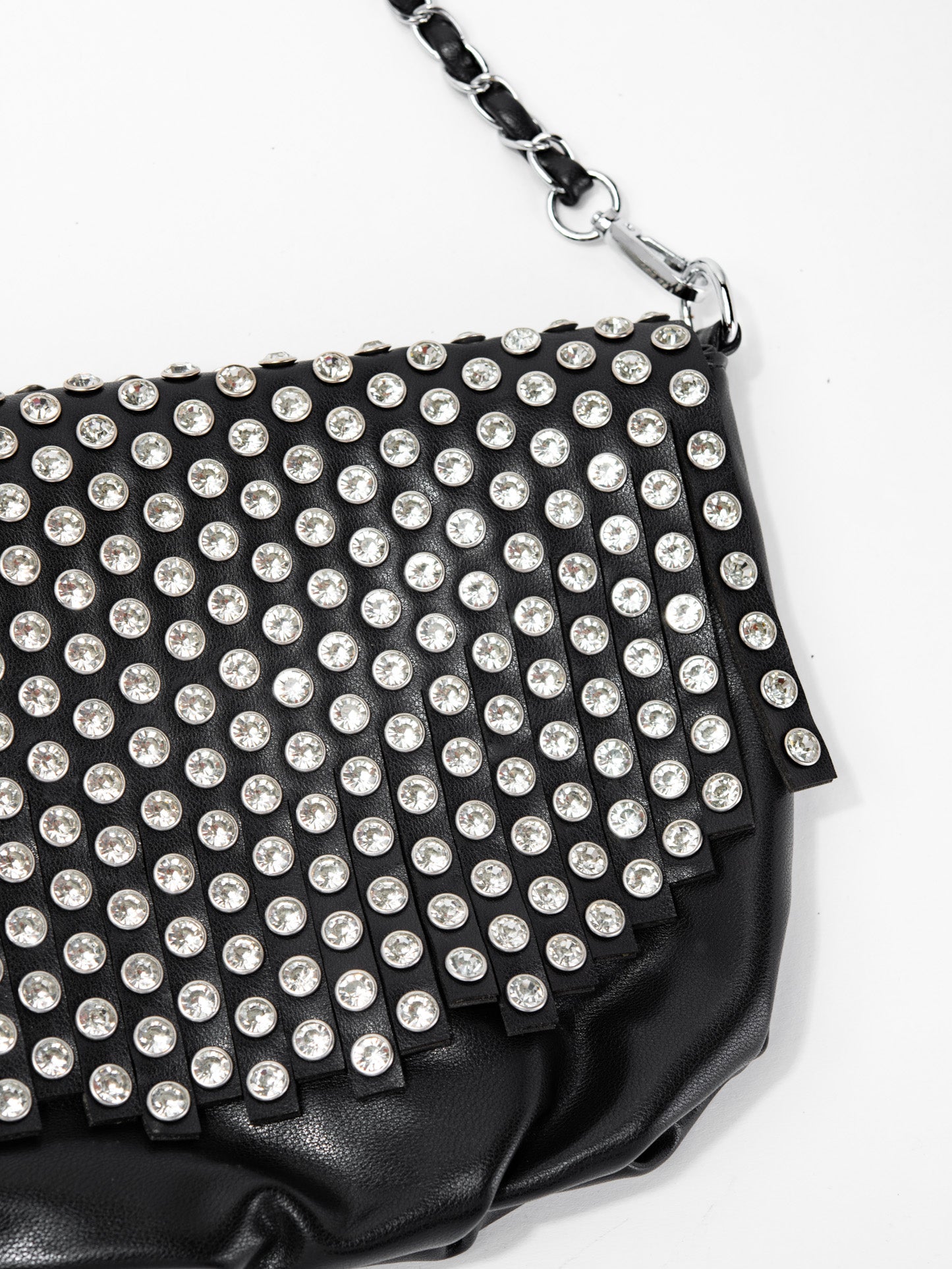Aria Crystal Studded Messenger Bag with Dual Strap