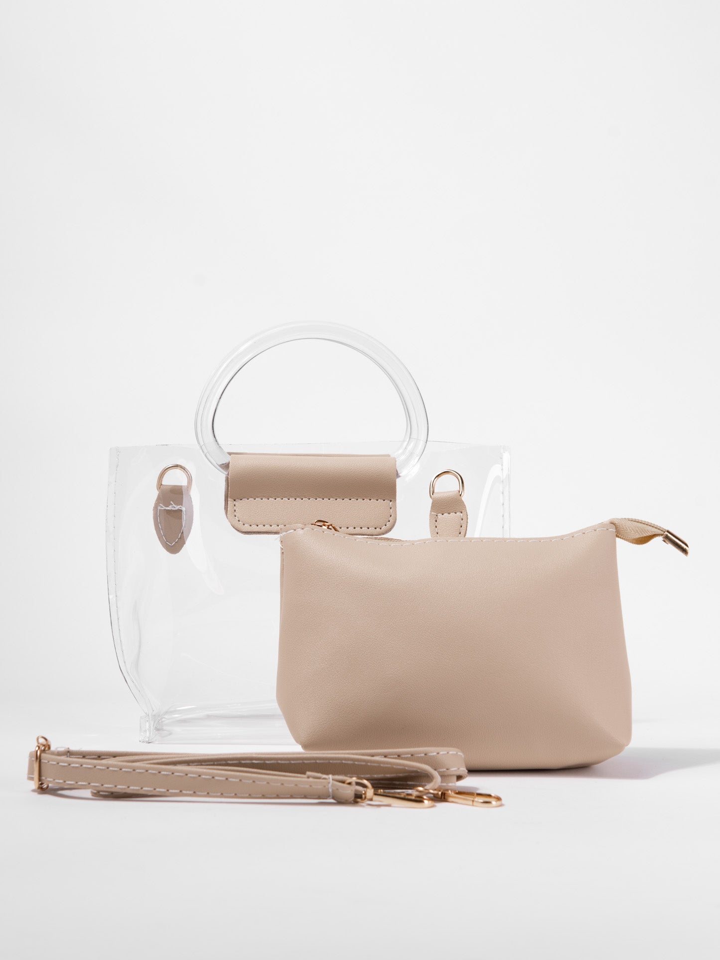 Amira Clear Water-Resistant Crossbody Bag with Pouch