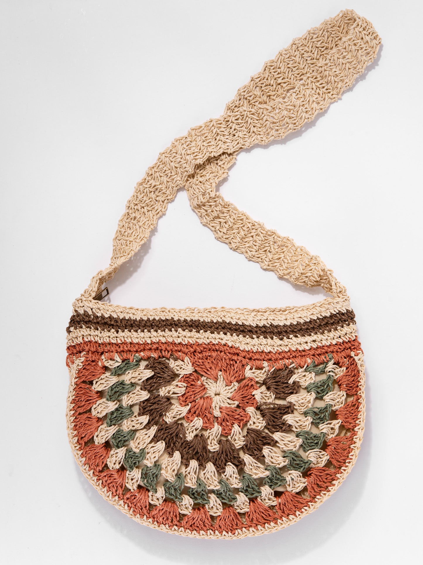 Tan boho Crochet Bag