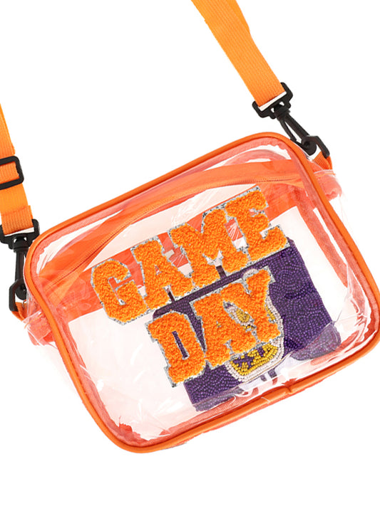 Megan Game Day Clear Transparent Crossbody Bag | Orange