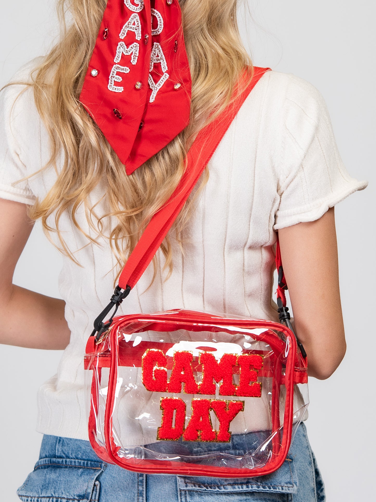 Megan Game Day Clear Transparent Crossbody Bag