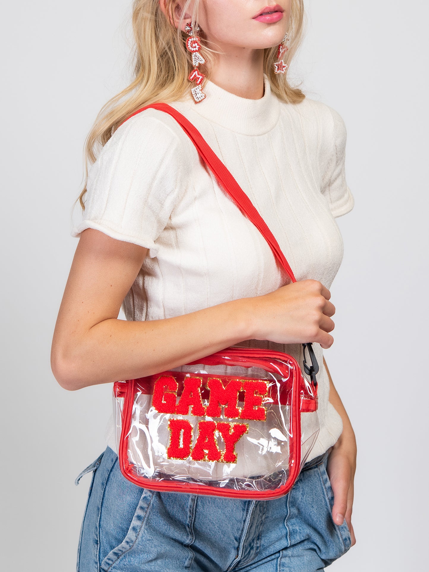 Megan Game Day Clear Transparent Crossbody Bag