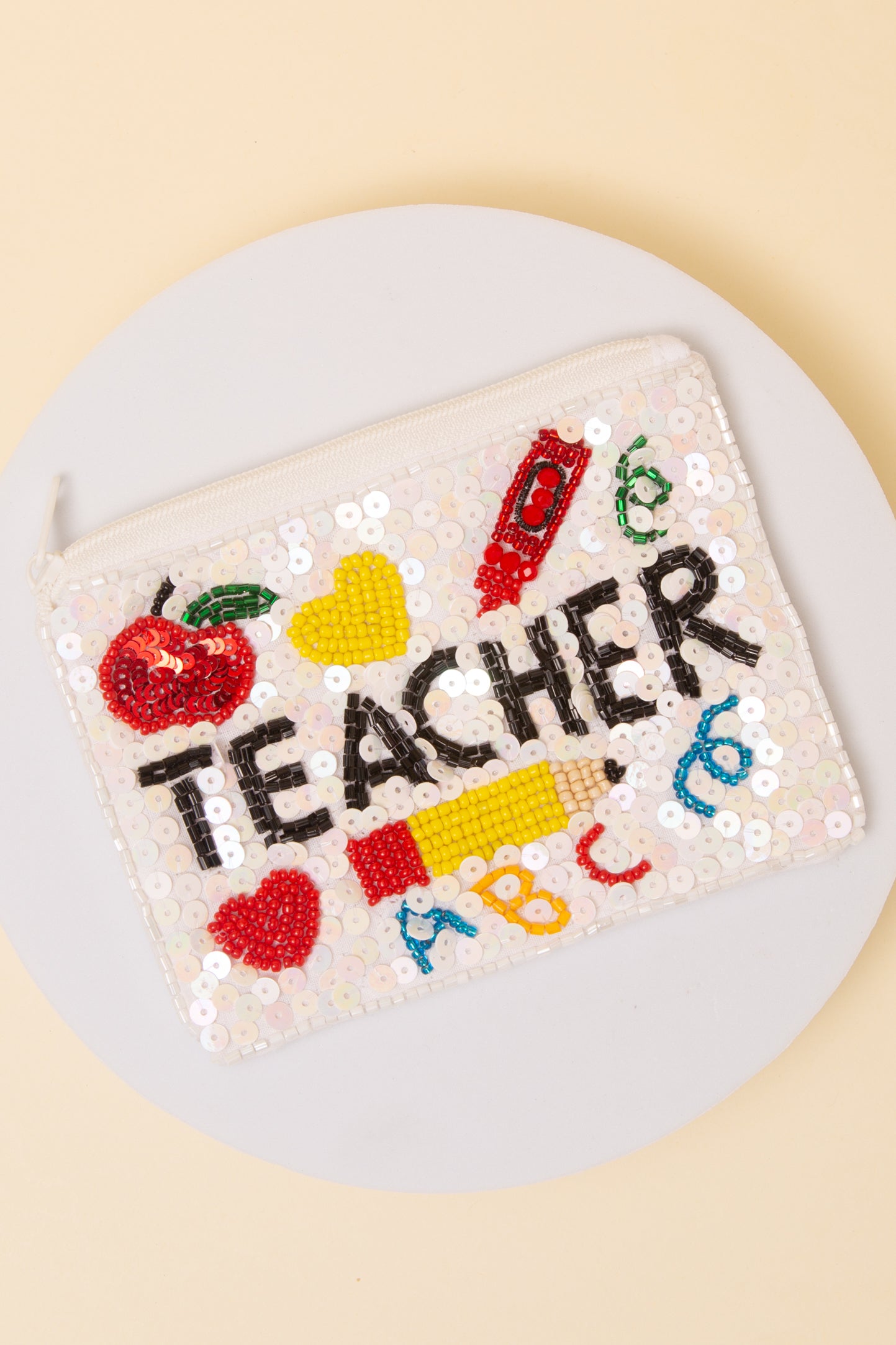Scarlett Teacher ABC Beaded Embroidered Coin Bag