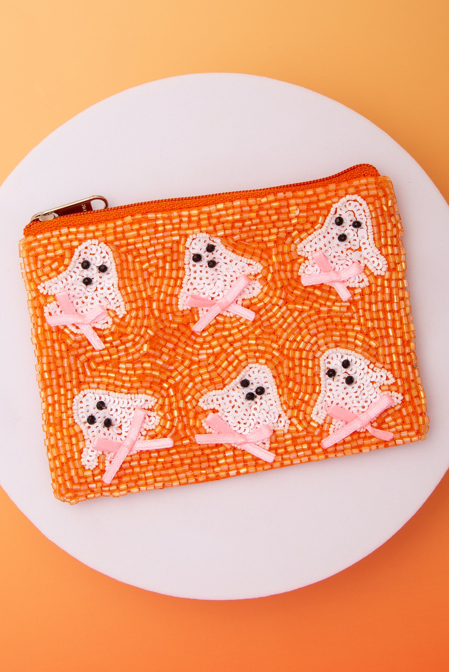 Kimberley Halloween Theme Ghost Coin Bag with Pink Bows
