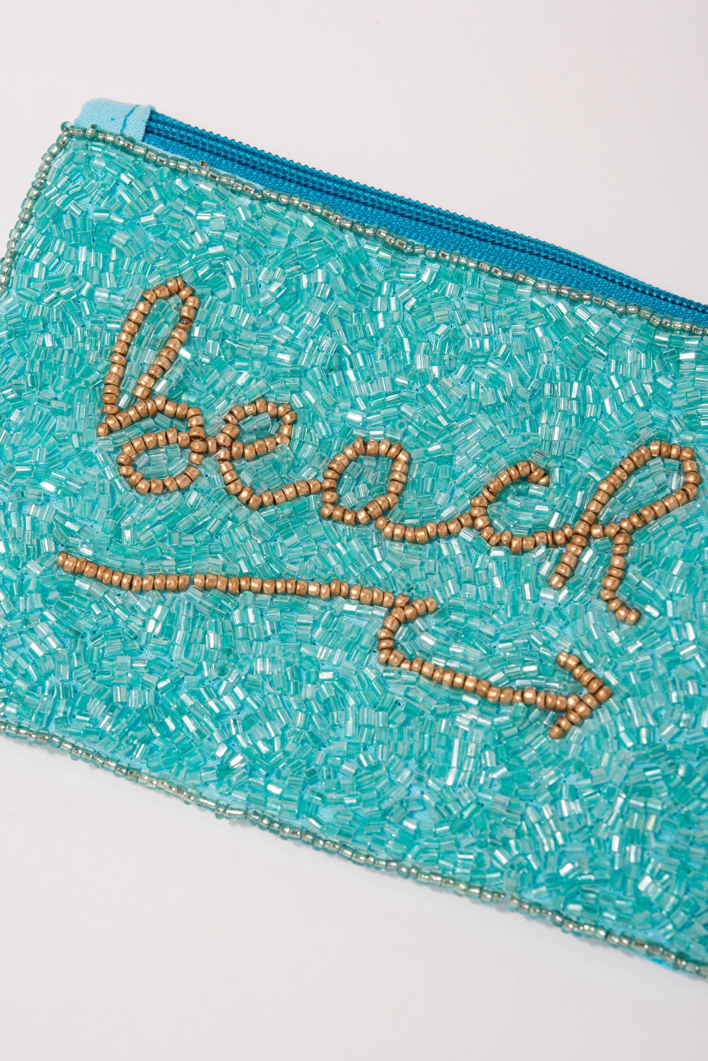 Mia Beaded Beach Coin Bag - Turquoise