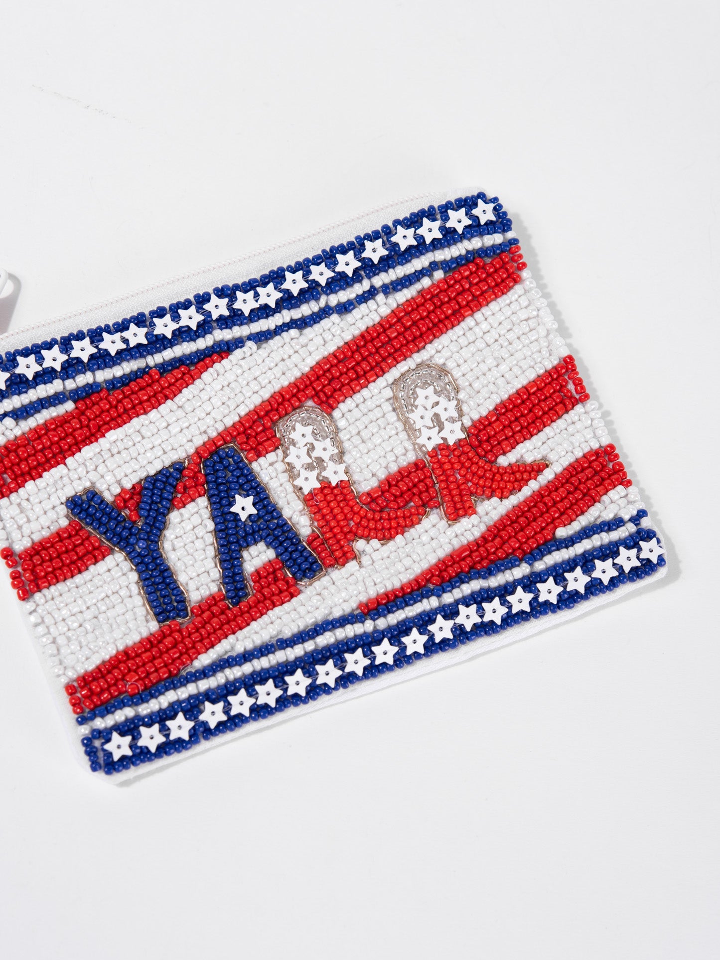 Lydia Yall 4th of July  Beaded Coin Bag