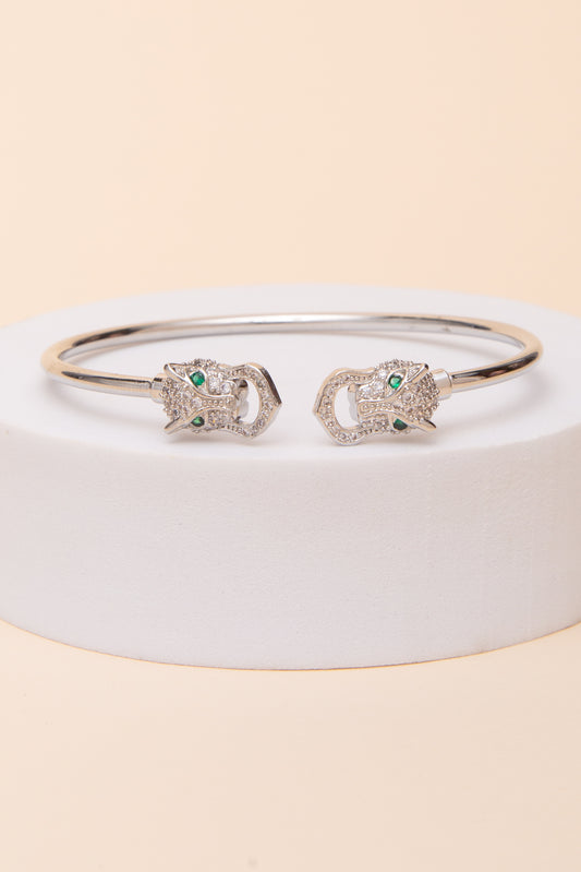 Kaia Cubic Zirconia Pave Panther Head Cuff Bracelet