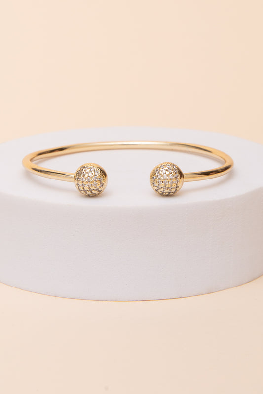 Rachel Cubic Zirconia Pave Ball Cuff Bracelet