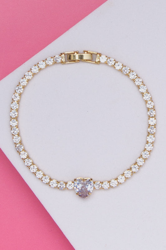 Vera Heart Cut Cubic Zirconia Tennis Bracelet