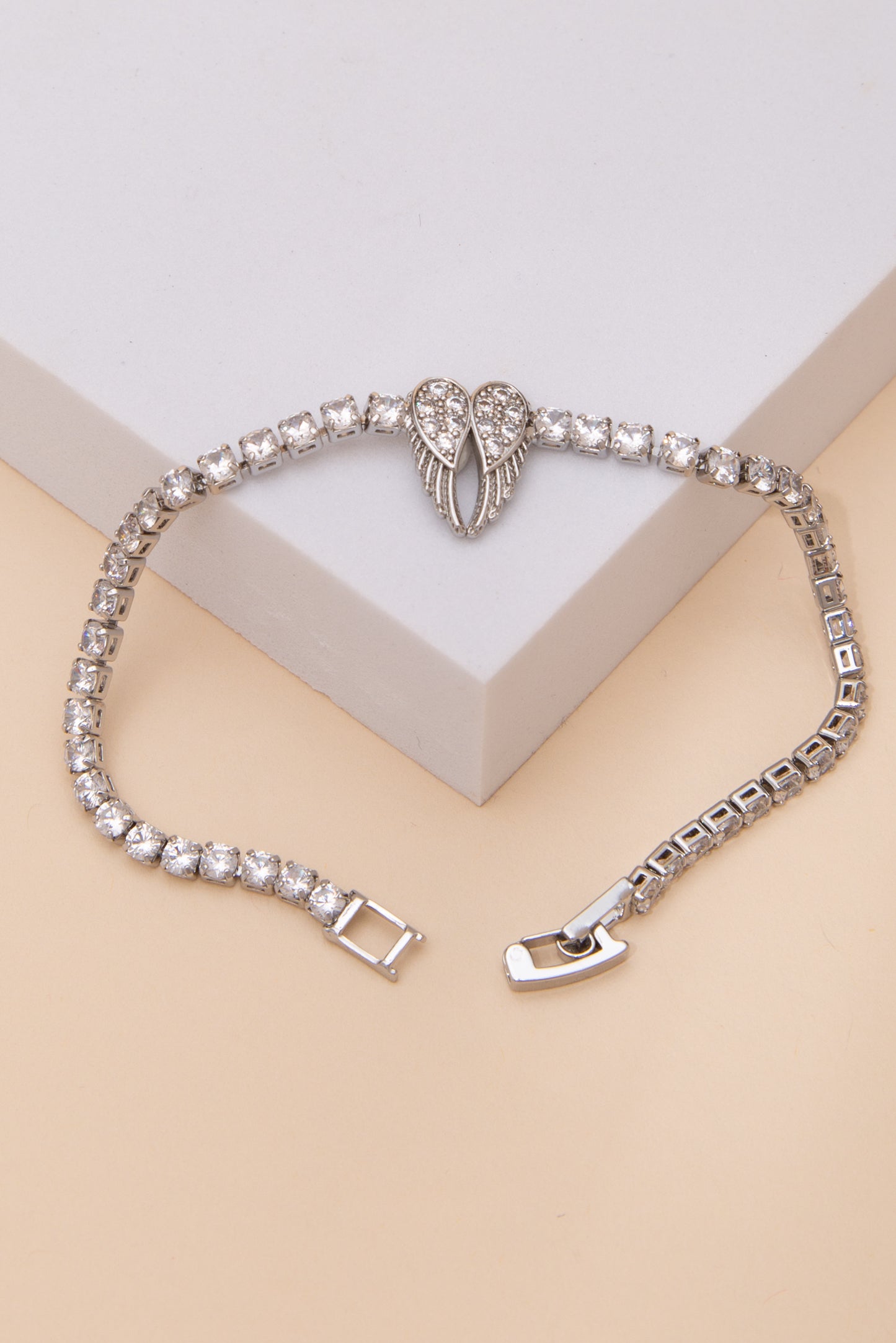 Phoebe Cubic Zirconia Pave Angel Wing Tennis Bracelet