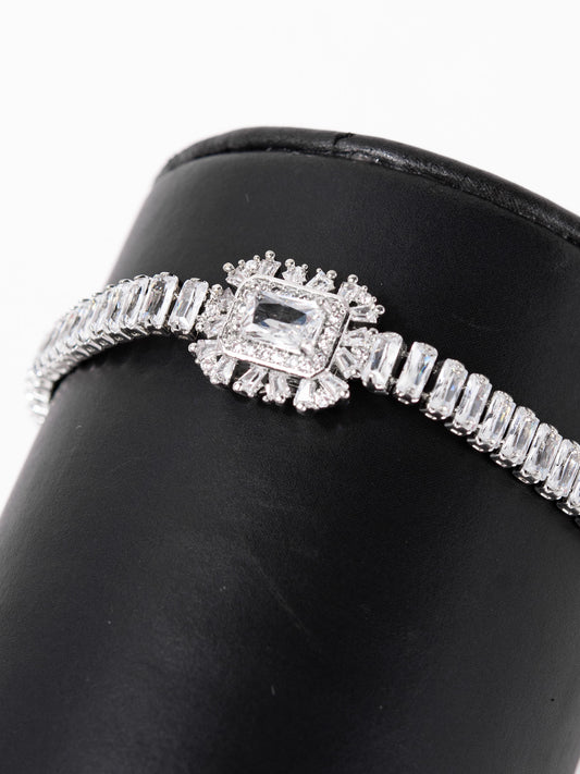 Mia Baguette CZ Diamond Clasp Bracelet