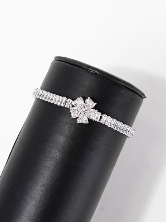 Eliana Floral CZ Diamond Clasp Bracelet