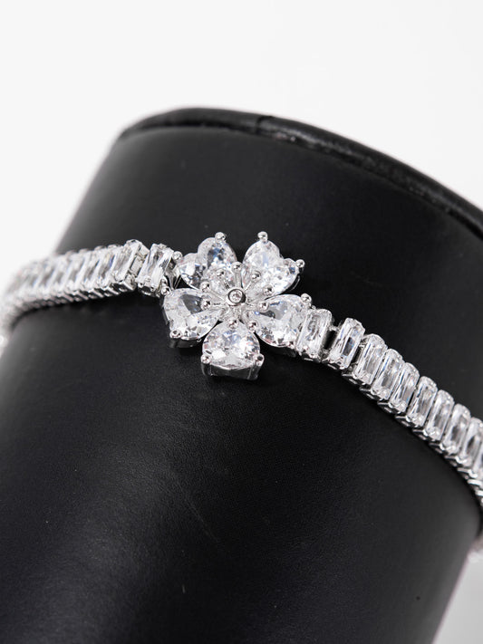 Eliana Floral CZ Diamond Clasp Bracelet