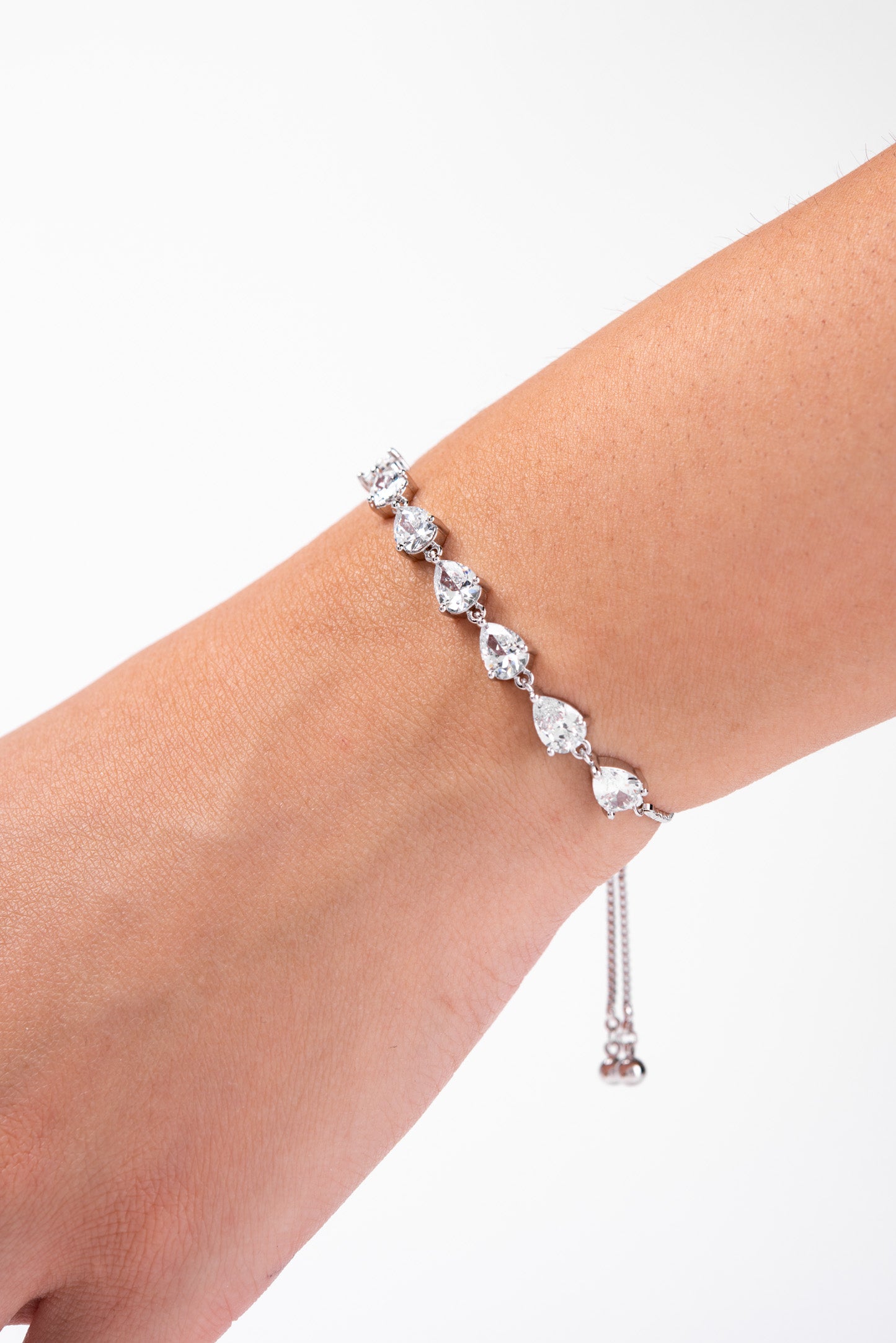 Larissa Teardrop CZ Adjustable Bracelet